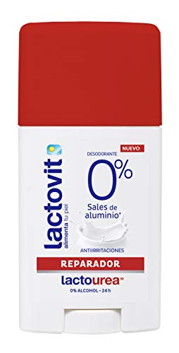 Lactovit - Desodorante Extra Eficaz 0% en Stick LactoUrea, sin Sales de Alumino, 0% Alcohol, Anti-Irritaciones y 48H de Eficacia - 50 ml