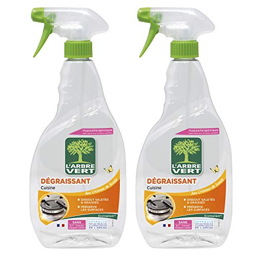 L'Arbre Vert – Spray de cocina desengrasante – 740 ml – Lote de 2 (modelo aleatorio)