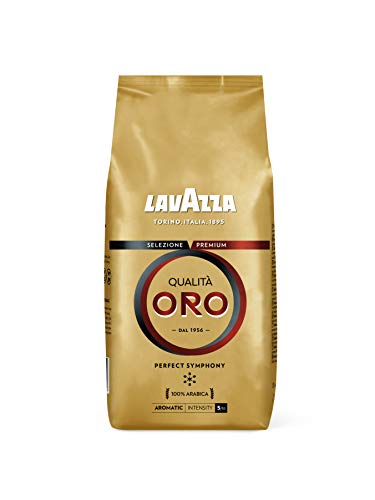 Lavazza Café en Grano Espresso Qualità Oro, 100% Arábica, Paquete de 1 Kg