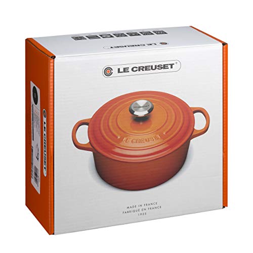 LE CREUSET Evolution Cocotte con Tapa, Redonda, Todas Las Fuentes de Calor Incl. inducción, 4,2 l, Hierro Fundido, Rojo (Cereza), 24 cm