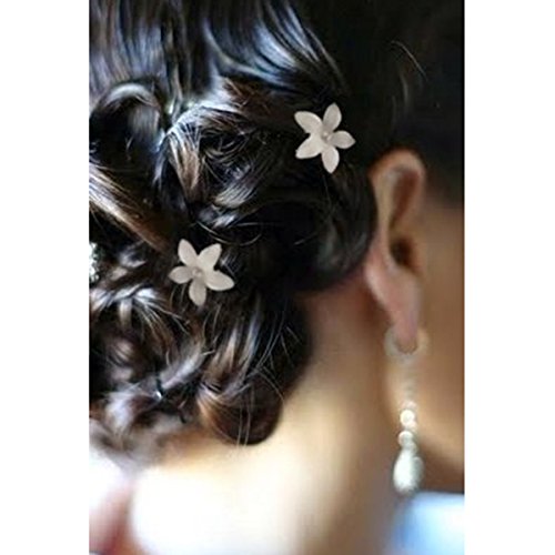 LEORX 8pcs boda nupcial pelo Pasadores Clips, elegante novia de la boda rhinestone horquilla (blanco)