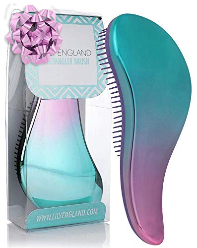 Lily England Cepillo de Pelo Desenredante Para Cabello Mojado, Seco, Fino, Grueso, Rizado - Mejor Cepillo Para Todo Tipo de Cabello - Regalo Para Mujeres y Niños ¡No Más Enredos! (Lila/Multicolor)