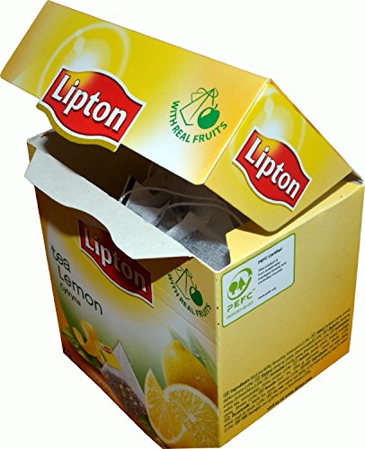 Lipton Té Negro - Limón - 20 Bolsitas De Té Premium, Con Forma De Pirámide en uno Caja [Paquete de 3]