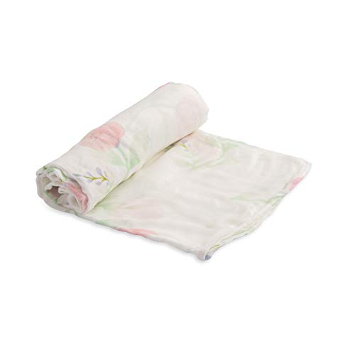 Little Unicorn | Deluxe Muslin Swaddle Single - Manta de muselina Deluxe (Pink Peony)