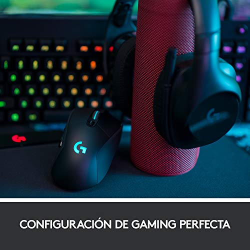 Logitech G703 Lightspeed Ratón Gaming Inalámbrico, Captor Hero 16,000 dpi, Pesos Ajustables, 6 Botones Programables, Memoría Integrada, Compatible con PC/Mac, Negro