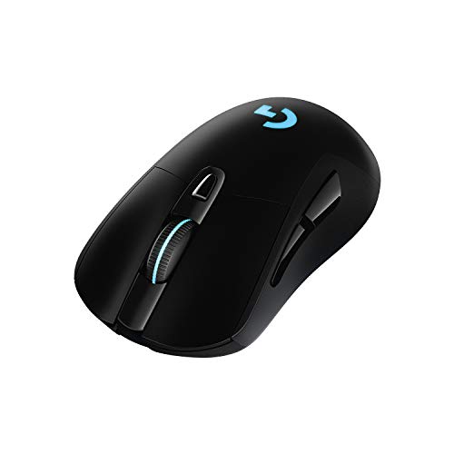 Logitech G703 Lightspeed Ratón Gaming Inalámbrico, Captor Hero 16,000 dpi, Pesos Ajustables, 6 Botones Programables, Memoría Integrada, Compatible con PC/Mac, Negro