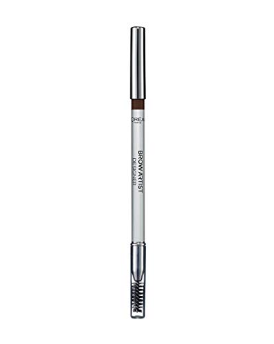 L'Oréal Paris - Brow Artist Designer, Lápiz de Cejas con Cepillo, Tono 303 marrón oscuro