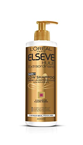 L'Oréal Paris Elsève Low Shampoo Crème Lavante Nutritive pour Cheveux Secs 400 ml