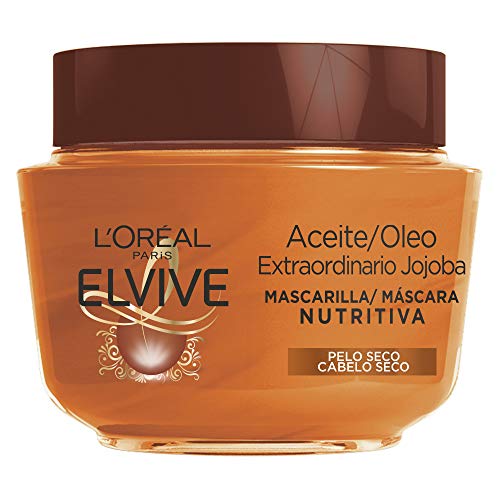 L'Oréal Paris - Elvive Mascarilla Nutritiva Aceite Extraordinario con Aceite de Jojoba, para Pelo Seco, 300 ml