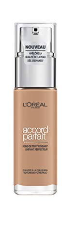 L’Oréal Paris Make-Up Designer Accord Parfait - 5.D/5.W Golden Sand - Foundation base de maquillaje Frasco dispensador Líquido - Base de maquillaje