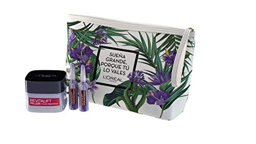 L'Oréal Paris Set de Regalo, Incluye Neceser + Revitalift Filler Crema de Día + Ampollas Rellenadoras