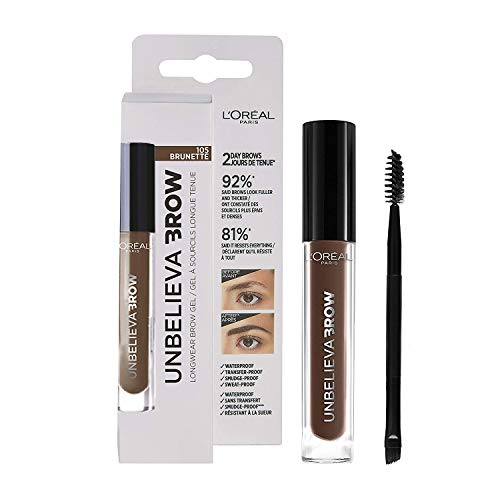 L'Oréal Paris Unbelieva Brow Gel De Cejas, Larga Duración, 105 Brunette - 10 ml