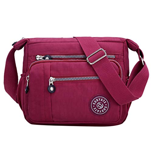 Luckycat Bolso Bandolera Mujer Bolsos de Moda Impermeable Mochilas Bolsas de Viaje Sport Messenger Bag Bolsos Baratos Mano para Escolares Tablet Nylon