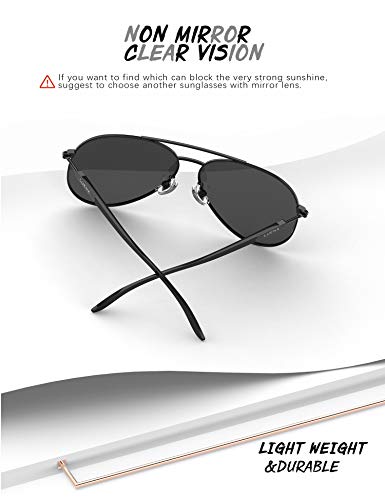 LUENX - Gafas de sol polarizadas para hombre, con protección UV 400, 60 mm Negro 13-negro L