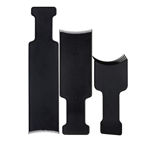 Lurrose 3pcs Barber Flat Top Junta de paleta peine pelo resalte seccionamiento peine conjunto (negro)