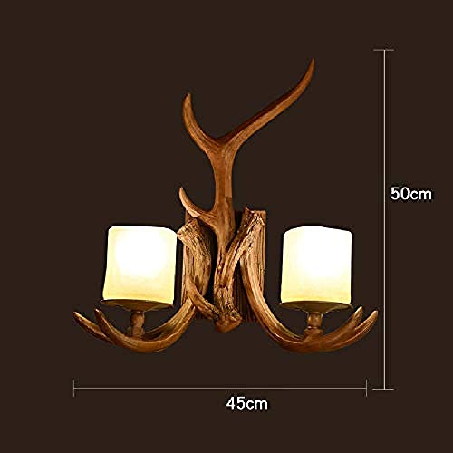 Luz decorativa Antler deer head lámpara de pared country estilo retro sala de estar mesita de noche decoración dormitorio bar craft lámpara de pared