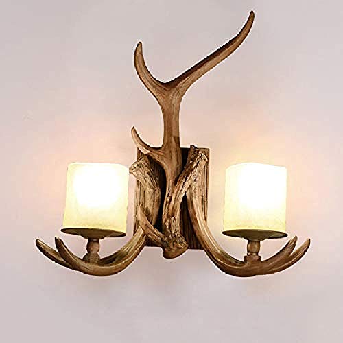 Luz decorativa Antler deer head lámpara de pared country estilo retro sala de estar mesita de noche decoración dormitorio bar craft lámpara de pared