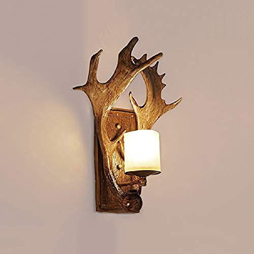 Luz decorativa Antler deer head lámpara de pared country estilo retro sala de estar mesita de noche decoración dormitorio bar craft lámpara de pared