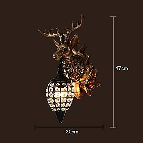 Luz decorativa Antler deer head lámpara de pared country estilo retro sala de estar mesita de noche decoración dormitorio bar craft lámpara de pared