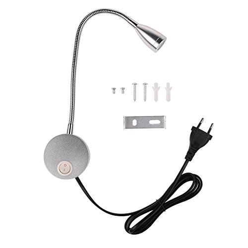 Luz Lectura Cuello Ganso,Lectura de LED de 360 grados luz lámpara, 3W Brillante Luces de La Noche Lámpara de Mesa Con El Interruptor para Leer