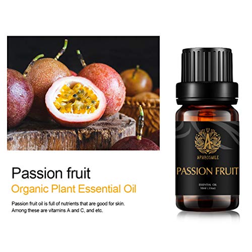 Maracuyá Aceite Esencial para difusor, grado terapéutico pasión frutas aceites aromáticos, 100% puro aromaterapia pasión frutas aceite esencial fragancia para masaje, humidificador 0.33oz-10 ml