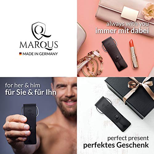 marQus set de manicura de 3 piezas de Solingen Alemania - Lima, tijeras y pinza de acero, ideal para viaje, estupendo como regalo para mujer y hombre, color negro