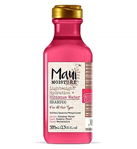 Maui Moisture, Champú Hidratación Ligera con Agua de Hibisco, Hidrata y Suaviza, 385 ml