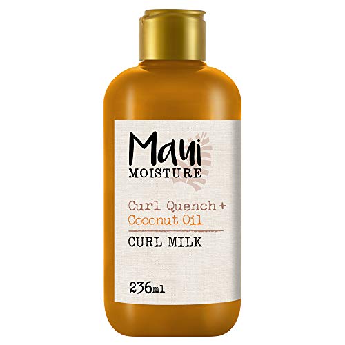 Maui Moisture, Crema de Aceite de Coco para Rizos Curl Milk, Define y Desenreda el pelo Rizado, 236 ml