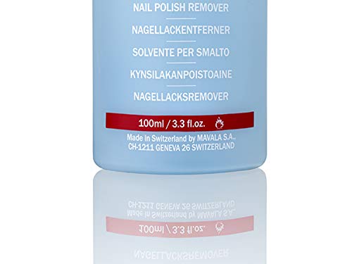 Mavala Quitaesmalte Azul de Uñas con Acetona con Glicerina y Aceite de Ricino | Recomendado para Uñas Frágiles, Secas y Quebradizas, 100 ml