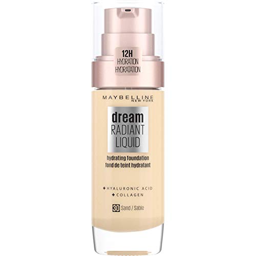 Maybelline Dream Satin Liquid - 30 Sandy Beige - Foundation base de maquillaje Frasco dispensador 30 ml - Base de maquillaje (Frasco dispensador, Líquido, Beige, Sandy Beige, Piel Medio, Mujeres)