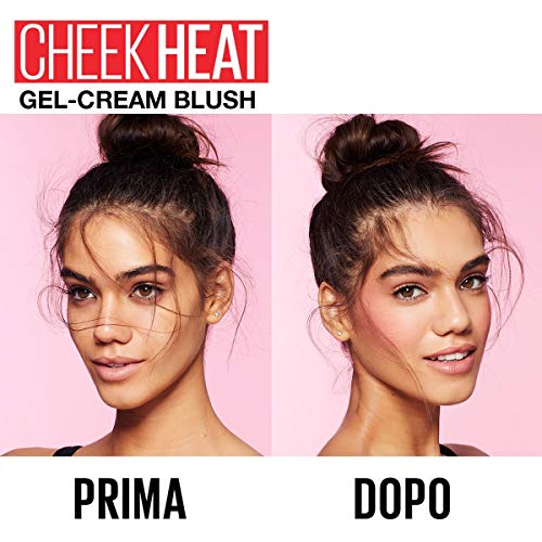 Maybelline New York - Blush colorete en crema Cheek Heat All in 1, 20 Rose Flash - 10 ml