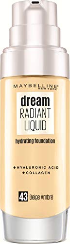 Maybelline New York Dream Satin Base de maquillaje fluida, protección solar FPS 13, color claro (02 Fair), 30 ml