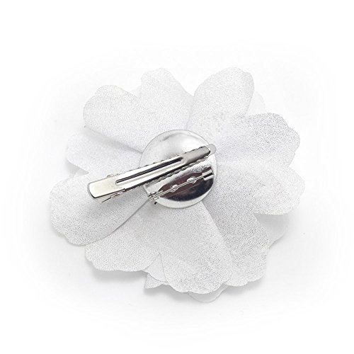 Meilliwish Camelias Flor Pinza para el cabello Broche Pin(A74)(Blanco)