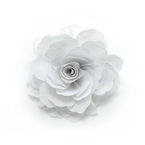 Meilliwish Camelias Flor Pinza para el cabello Broche Pin(A74)(Blanco)