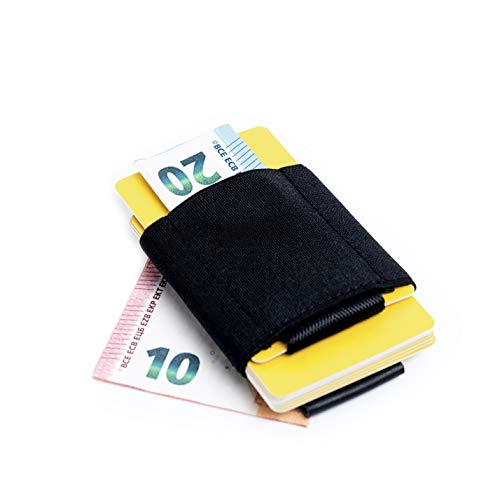 Meldar Tarjetero Ultra Slim Unisex. PortaTarjetas de Cuero con Bolsillo Independiente para Billetes y Monedas. Cartera Deportiva para Tarjetas y Dinero. Slim Clip Wallet. Money Card Holder