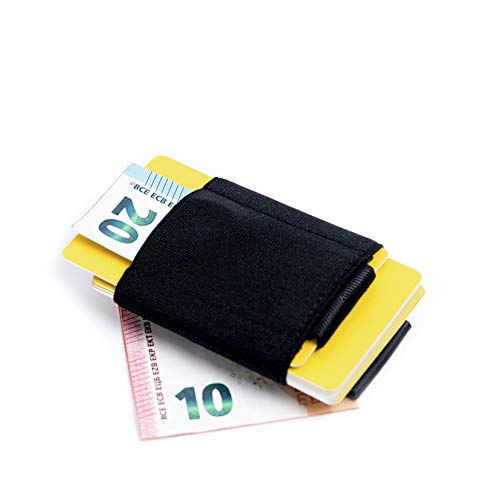 Meldar Tarjetero Ultra Slim Unisex. PortaTarjetas de Cuero con Bolsillo Independiente para Billetes y Monedas. Cartera Deportiva para Tarjetas y Dinero. Slim Clip Wallet. Money Card Holder