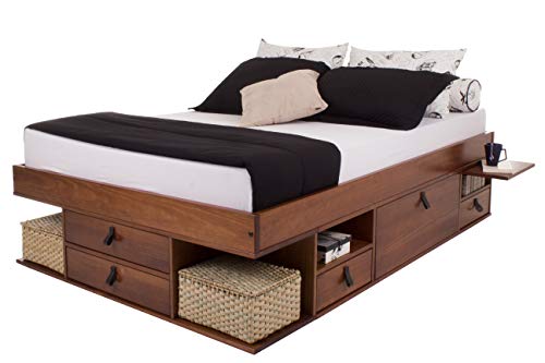 Memomad Cama Funcional Bali 180x200 cm - Estructura con Mucho Espacio de almacenaje y cajones, Ideal para dormitorios pequeños - Cama de Madera Maciza de Pino - Precio Incl. somier de Madera