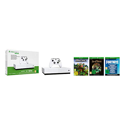 Microsoft - Xbox One S 1 TB All-Digital Edition, Fortnite (juego digital), Sea of Thieves (juego digital), Minecraft (juego digital)