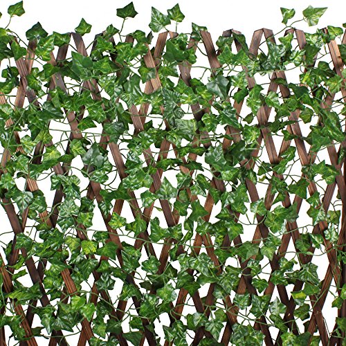 MIHOUNION Plantas colgantes hiedra artificiales 200cm x 12pcs enredaderas artificiales verde hojas de seda guirnalda decorativo, balcón y cerca, protección de privacidad