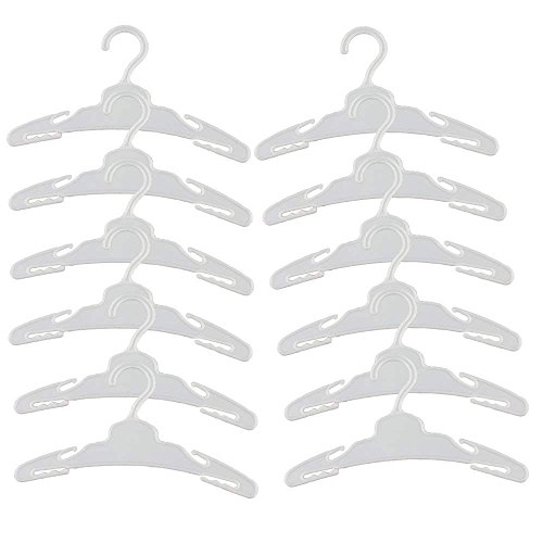 Miunana 12x Perchas de Ropa Accesorios Vestido Complementos como Regalo para 18 Pulgadas Muñeca 46 cm American Girl Doll - Blanco