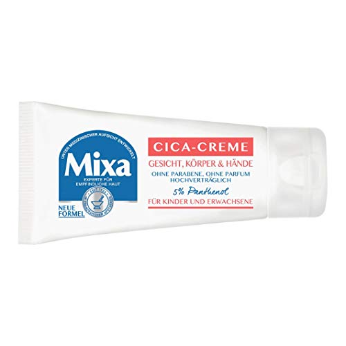 Mixa Cica Crema para cuerpo, cara y manos sin parabenos y perfume, para niños y adultos, 50 ml