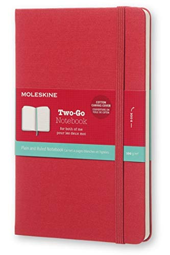 Moleskine Two-Go - Cuaderno, color rojo frambuesa (CARNET CLASSIQUE COUV RIGIDE)