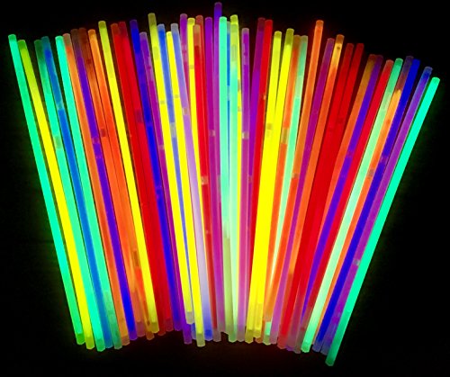 molinoRC | 50 Mutila luminiscente Varillas | Pulseras | Glow Stick | Party Luces | Neon Rojo Amarillo Verde Rosa Naranja Azul | Premium Luces, Leuchten Eternidad | Deutsche Marca Express Envío BRD