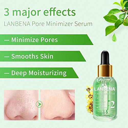 Motto.H Serum de refinación de poros, Dispositivo de eliminación de espinillas Reduce la Esencia para el Cuidado de la Piel porosa 17 ml Facial, Exfoliante Facial para espinillas, poros dilatados