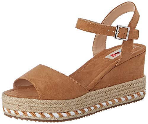 MTNG 51065, Sandalias con Plataforma para Mujer, Beige (Antil Cuero C35921), 38 EU