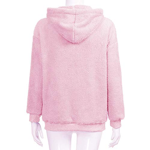 Mujer Caliente y Esponjoso Tops Chaqueta Suéter Abrigo Jersey Mujer Otoño-Invierno Talla Grande Hoodie Sudadera con Capucha riou