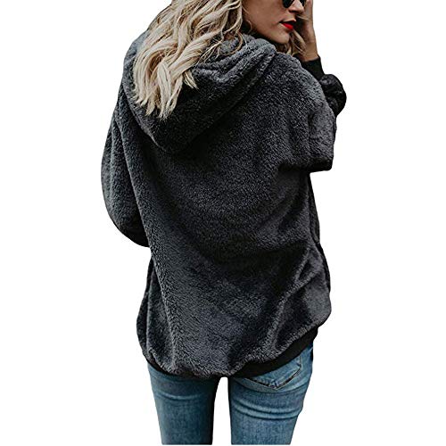 Mujer Caliente y Esponjoso Tops Chaqueta Suéter Abrigo Jersey Mujer Otoño-Invierno Talla Grande Hoodie Sudadera con Capucha riou