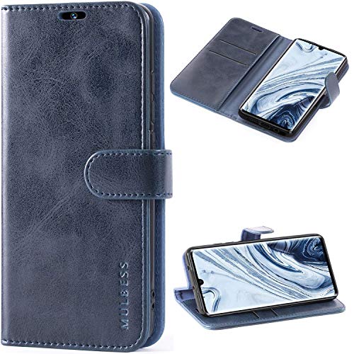 Mulbess Funda Xiaomi Mi Note 10 [Libro Caso Cubierta] [Vintage de Billetera Cuero de la PU] con Tapa Magnética Carcasa para Xiaomi Mi Note 10 / Note 10 Pro Case, Azul Marino