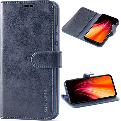 Mulbess Funda Xiaomi Redmi Note 8 [Libro Caso Cubierta] [Vintage de Billetera Cuero de la PU] con Tapa Magnética Carcasa para Xiaomi Redmi Note 8 Case, Azul Marino