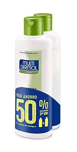 Multidermol Gel de Avena para la Ducha - Paquete de 2 x 750 ml, Pieles Sensibles, PH Neutro, Calma y Suaviza, Avena Al 100%, Total: 1500 ml